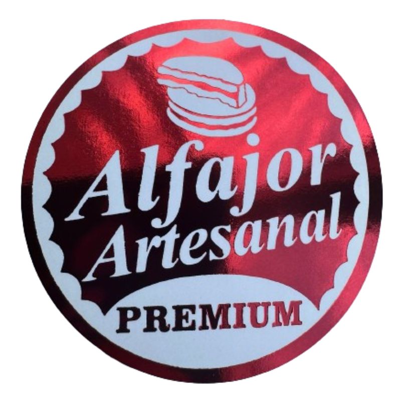 GENERICO - Sticker Alfajor Rojo 100 unidades 38mm