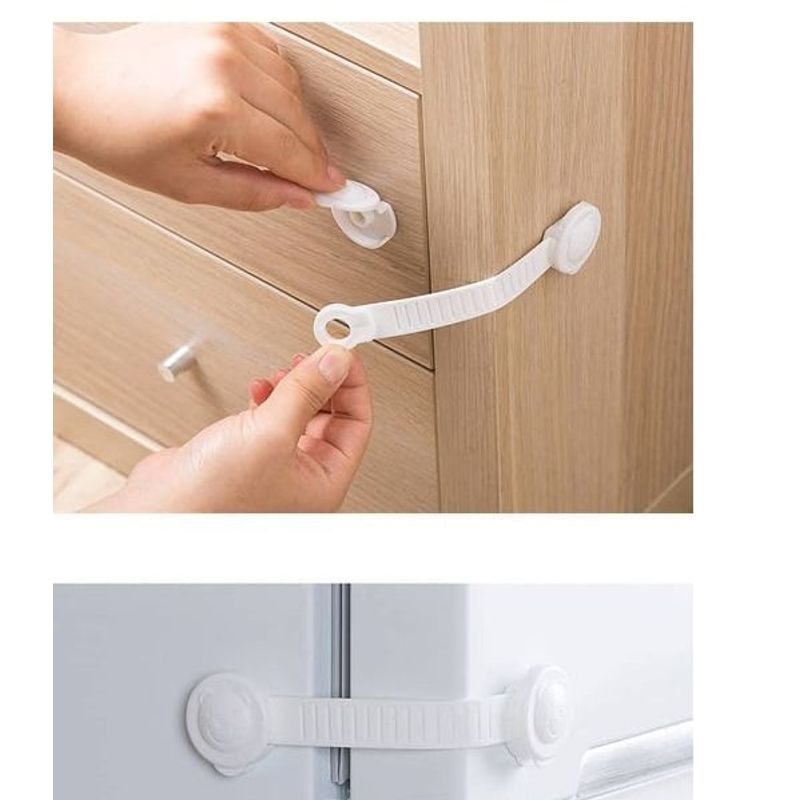 GENERICO - Set 10 Unds Cerradura De Seguridad Cajon Para Bebé blanco