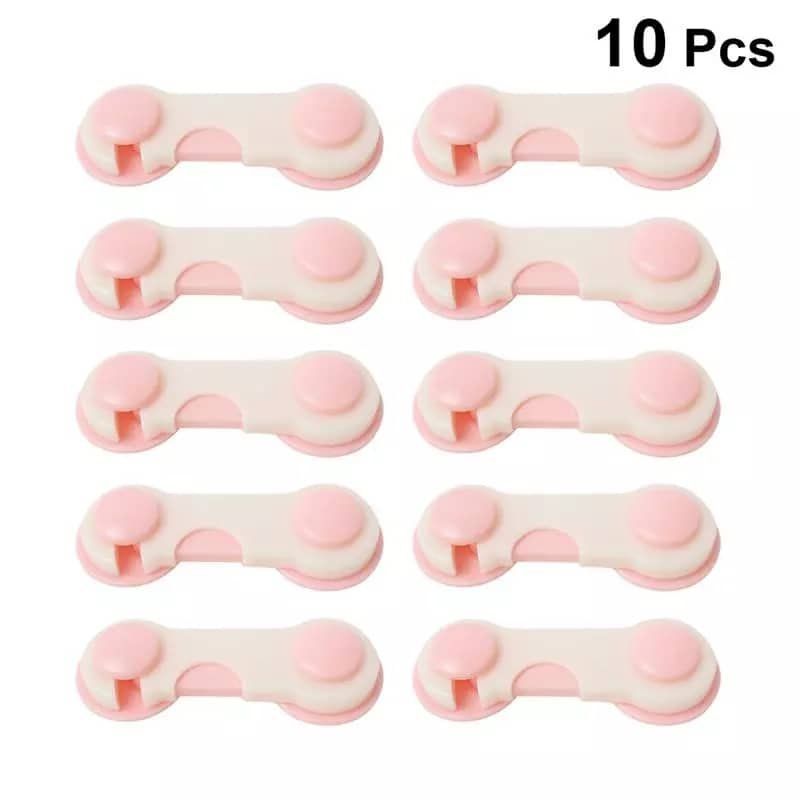 GENERICO - Set 10 Unds Cerradura De Seguridad Cajon Para Bebé rosa