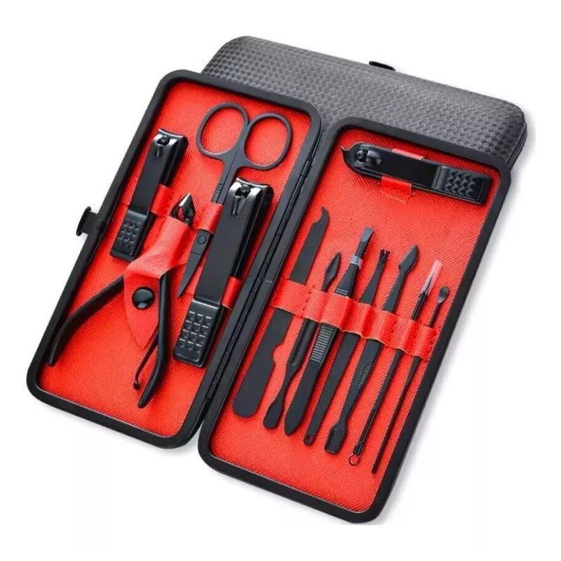 GENERICO - Set caja 12 piezas manicure herramienta uñas profesional