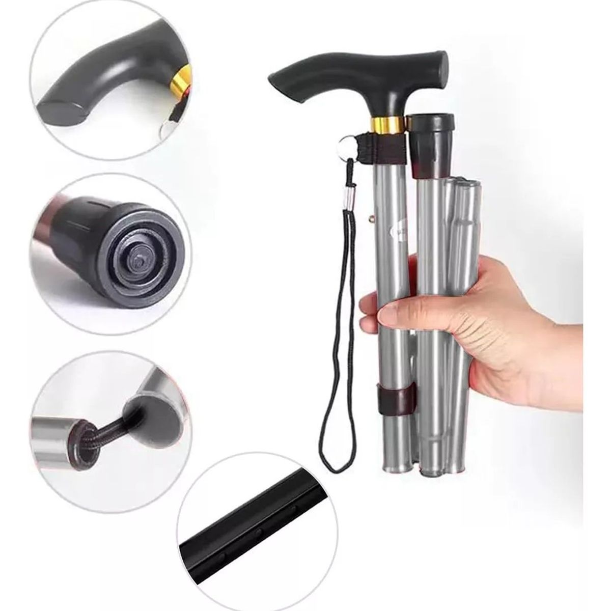 GENERICO - Baston Ortopedico Plegable Baston Apoyo Baston 85-95cm