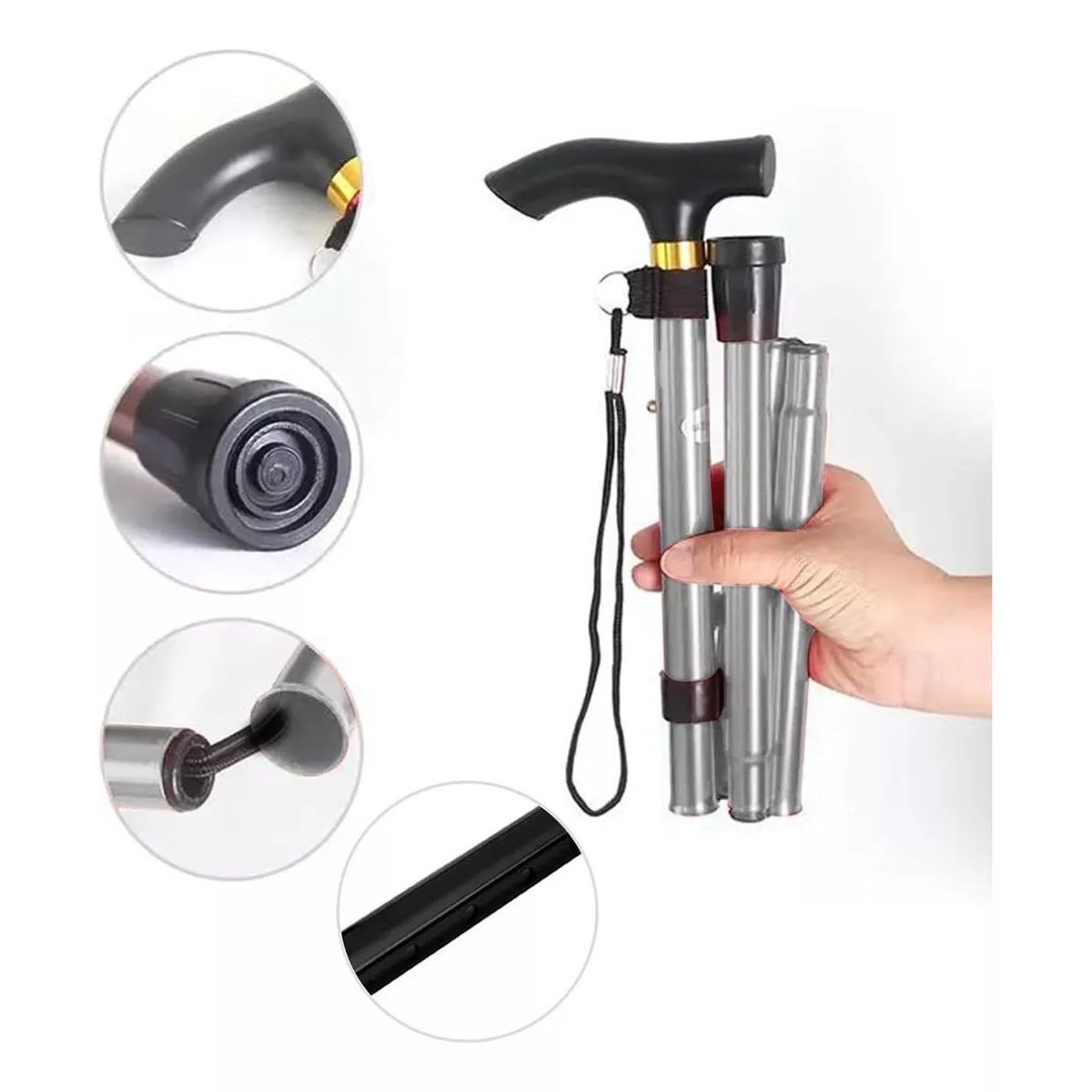 GENERICO - Baston Ortopedico Plegable Baston Apoyo Baston 85-95cm