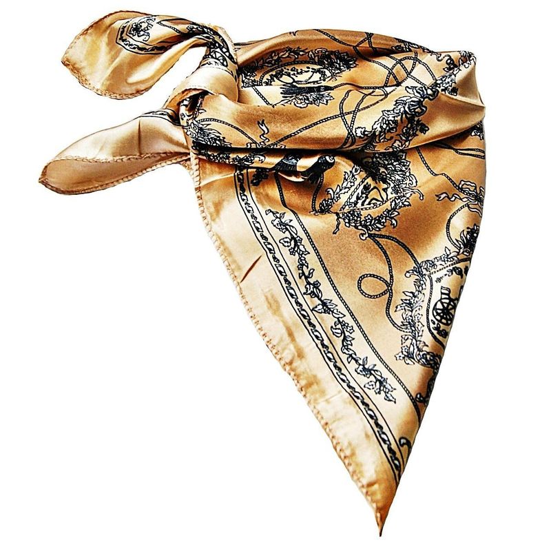 VIVAFELICIA - Pañuelo Bandana Valladolid Beige  Dorado