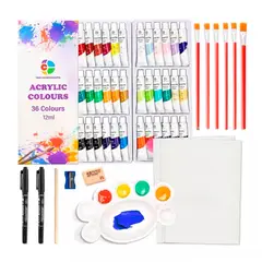 ESHOPANGIE - Kit De Pintura 59 Pzs Pintura Acrílica, Pinceles, Paleta