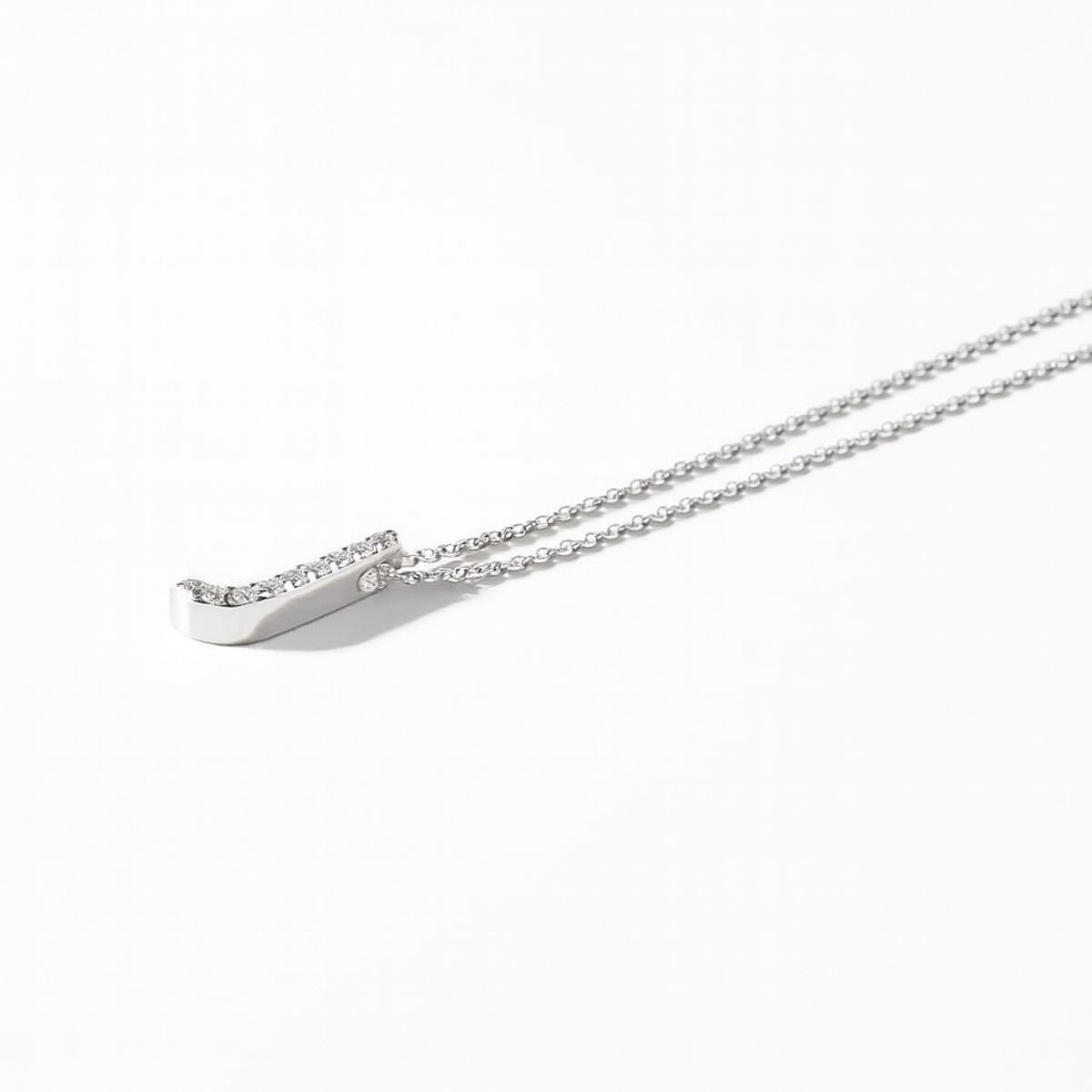 JB JOYAS BARON - Collar Oro Blanco 18kt Diamantes Letra J 5 Pts - Danielle Costantini