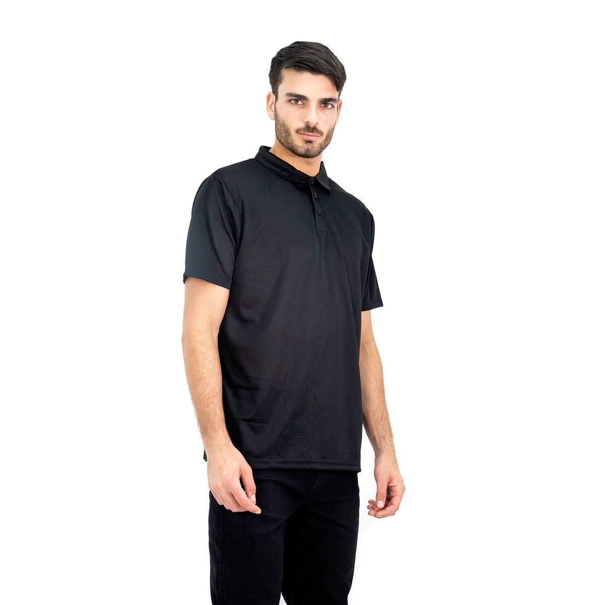 QUEBEC - Polera Cooldry Quebec Manga Corta Negro