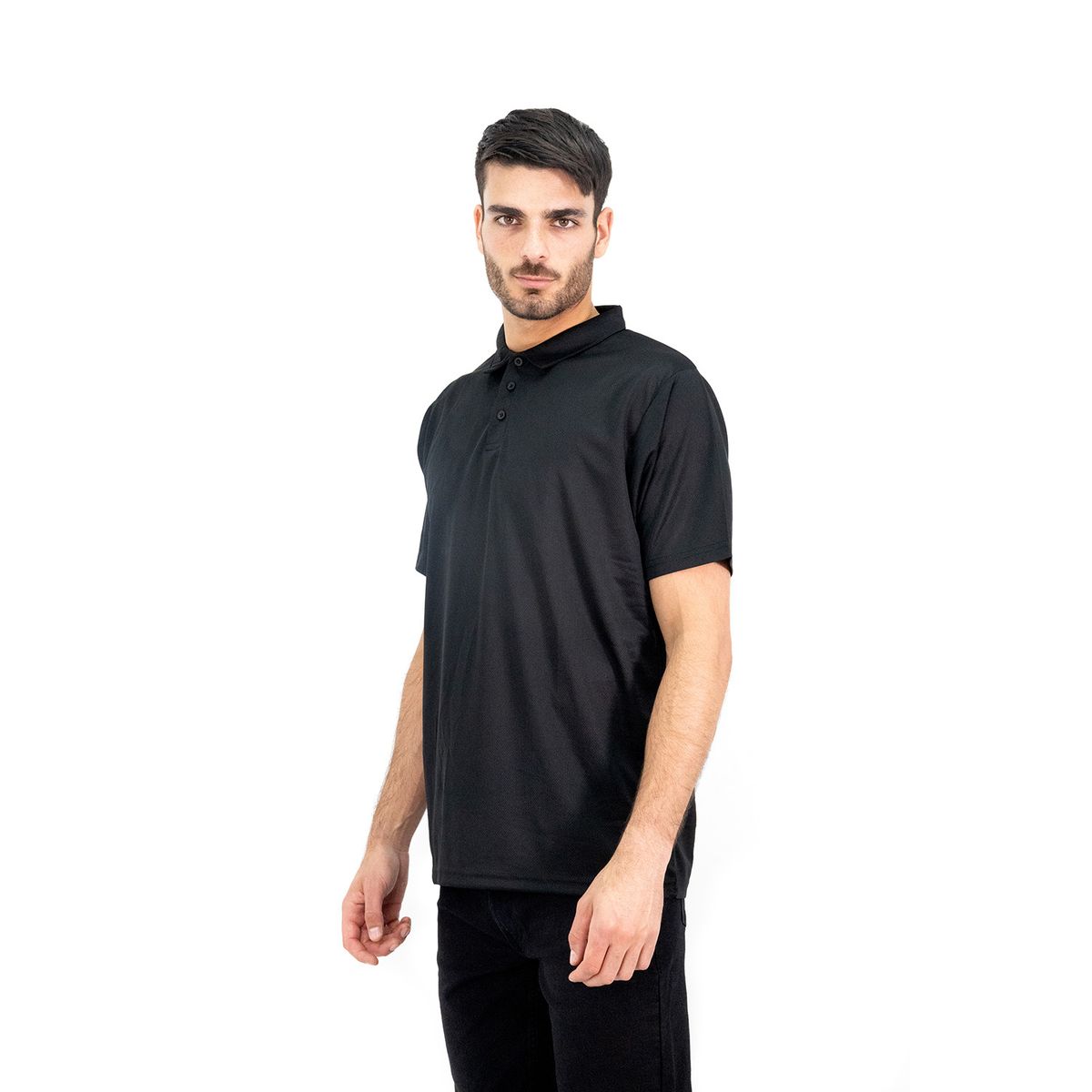 QUEBEC - Polera Cooldry Quebec Manga Corta Negro
