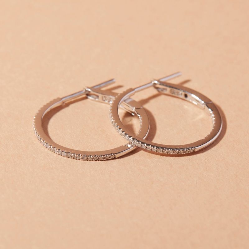 JB JOYAS BARON - Aros Oro Blanco 18kt Diamantes 17Pts - Danielle Costantini