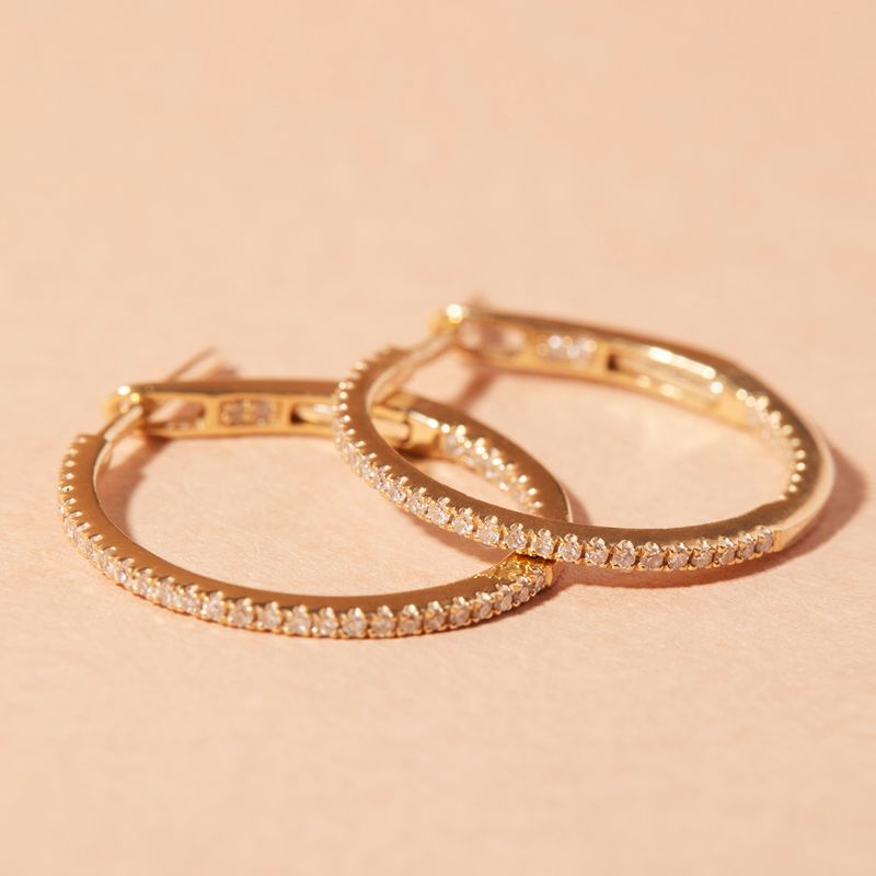 JB JOYAS BARON - Aros Oro Amarillo 18kt Diamantes 26 Pts SI/H Corte Brillante