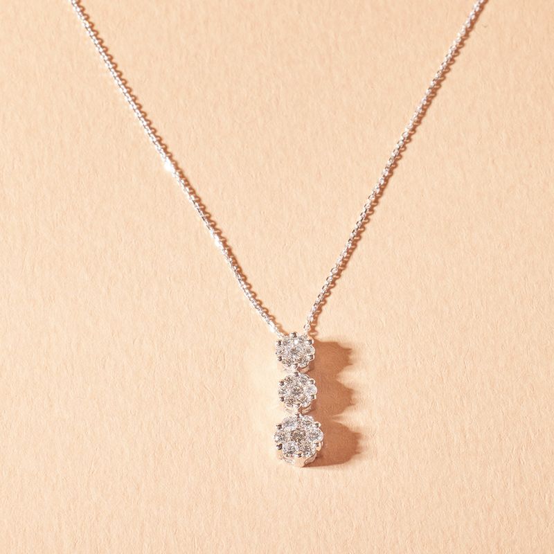 JB JOYAS BARON - Collar de Oro Blanco 18kt Diamantes 31 Pts  Corte Brillante 30137