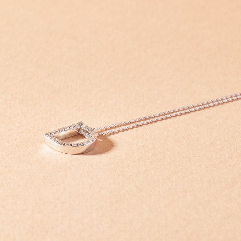 JB JOYAS BARON - Collar Oro Blanco 18kt Letra D Diamantes 13Pts - Danielle Costantini