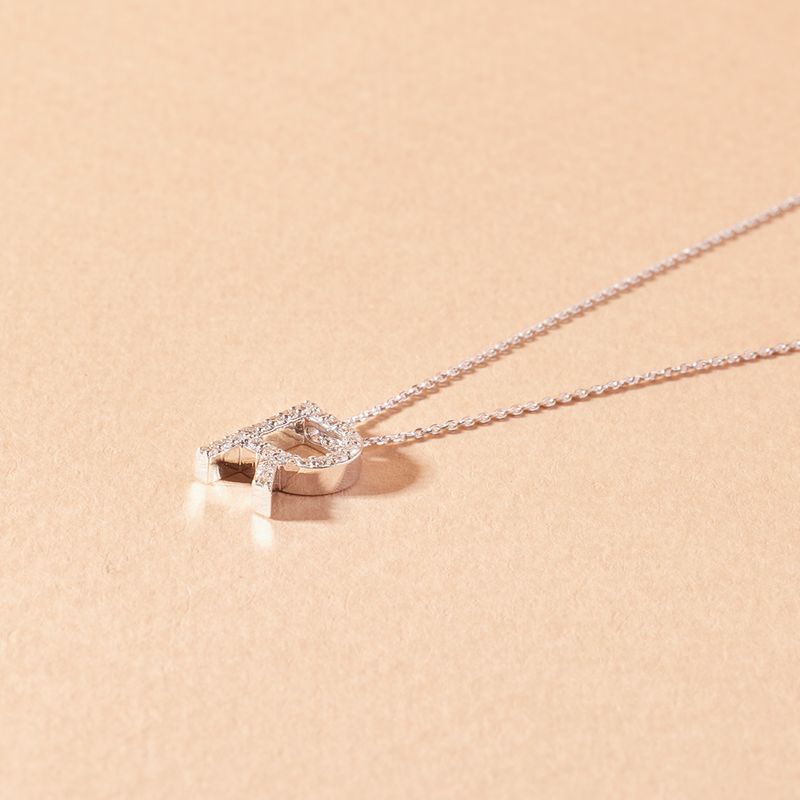 JB JOYAS BARON - Collar Oro Blanco 18kt Diamante 9Pts - Danielle Costantini