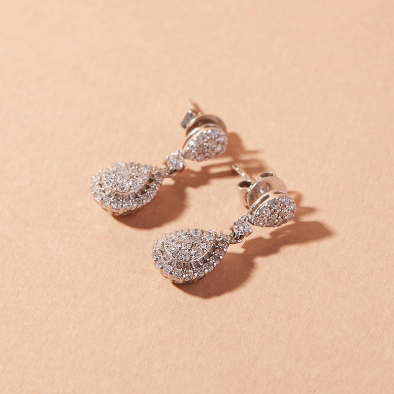 JB JOYAS BARON - Aros Oro Blanco 18kt Diamantes 76 Pts - Danielle Costantini