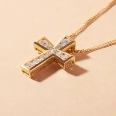 JB JOYAS BARON - Collar Oro 18kt Diamantes Cruz 55Pts - Danielle Costantini