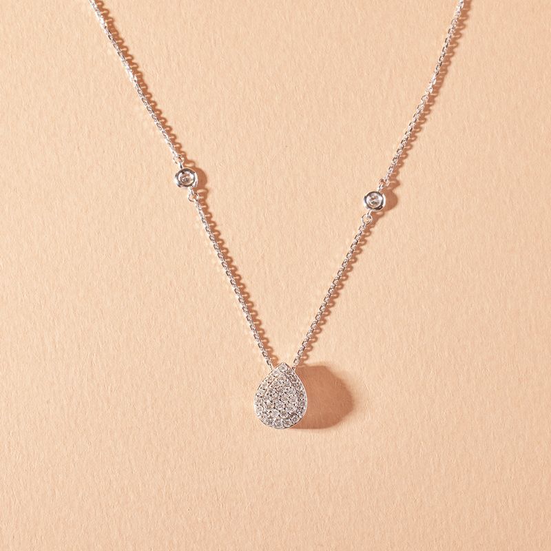 JB JOYAS BARON - Collar de Oro Blanco 18kt Diamantes 28 Pts  - By Danielle Costantini