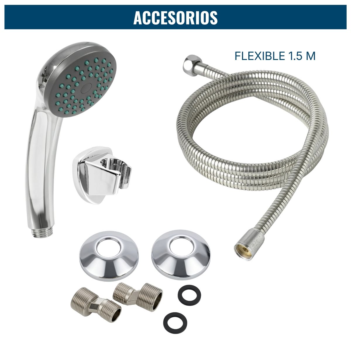 DICAS - Llave Monomando Ducha Acero Cromado Yts