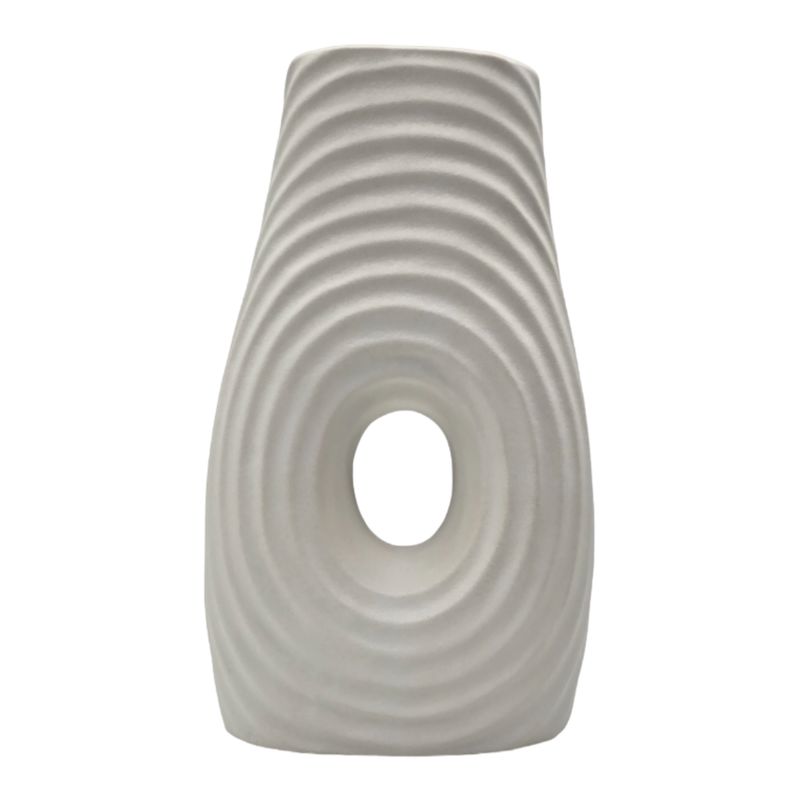 GENERICO - Jarron Florero De Ceramica Fina Decorativo Moderno Blanco