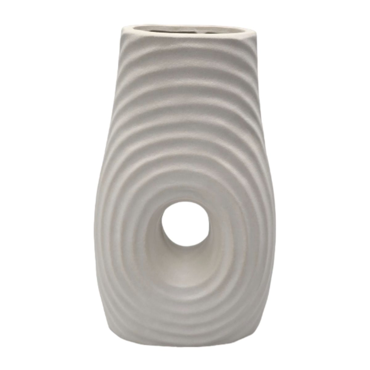 GENERICO - Jarron Florero De Ceramica Fina Decorativo Moderno Blanco
