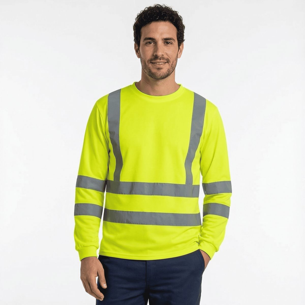 T-WORLD - Polera Dry Fit Reflectante Manga Larga Hombre UPF50+ Trabajo