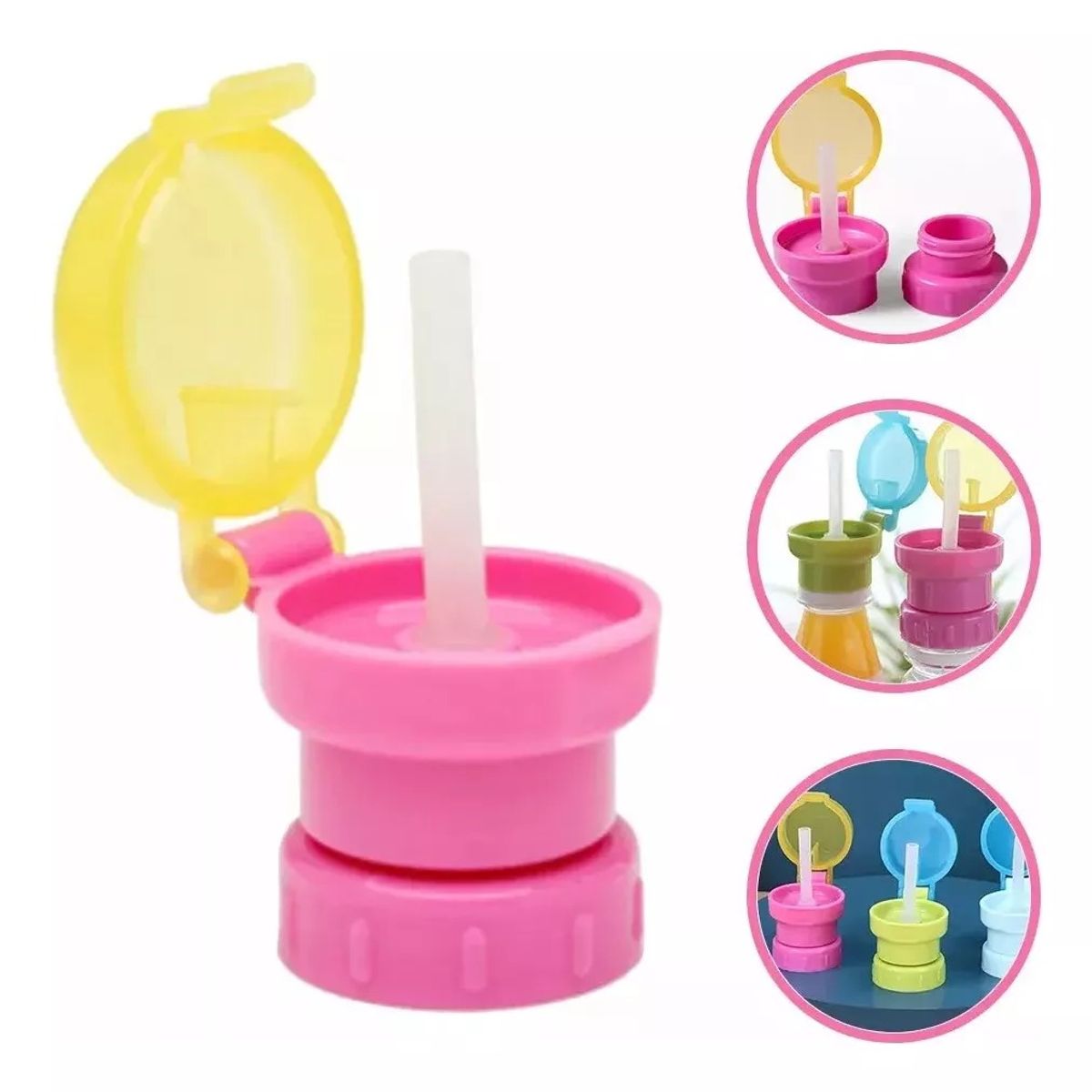 GENERICO - Tapa De Botella De Bebidas Para Bebés Con Pajilla Bombilla