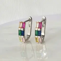 GENERICO - Aro Argolla de Plata 925 con Microcircones de Colores