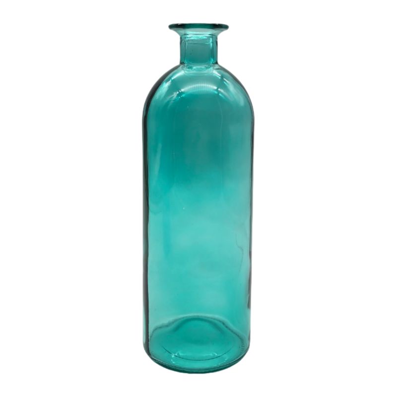 GENERICO - Florero Botella Decorativa De Vidrio Cristal Tonos Verdes