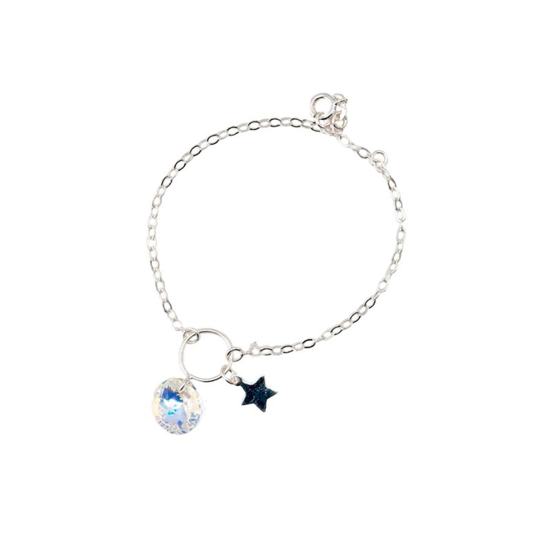 JOYAS MONTERO - Pulsera Lia Plata Italiana 925 Cristal Genuino Aurora Boreal