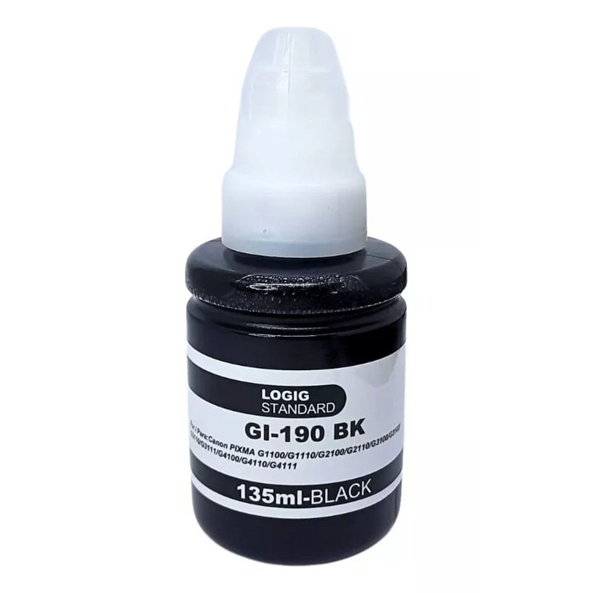 LOGIC - Tinta Refill Ink Para Canon GI-190 /790/890/990 Negro 135 ml