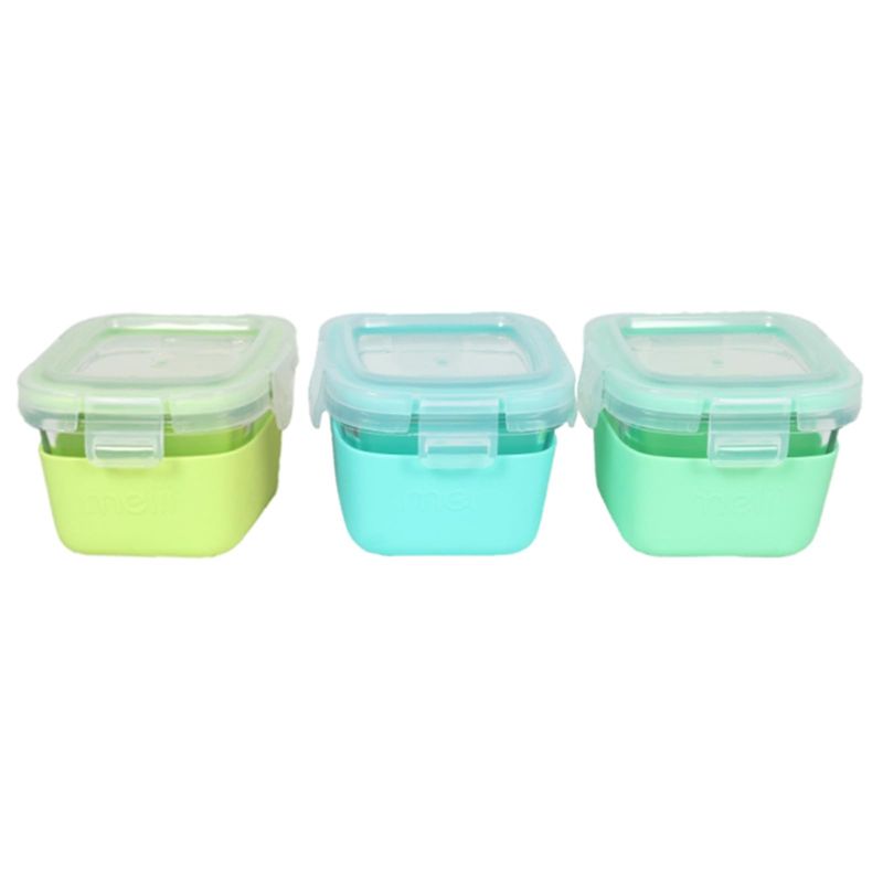 GENERICO - Pack de 3 Recipientes de vidrio 160 ml Melii - Verde