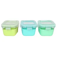 GENERICO - Pack de 3 Recipientes de vidrio 160 ml Melii - Verde