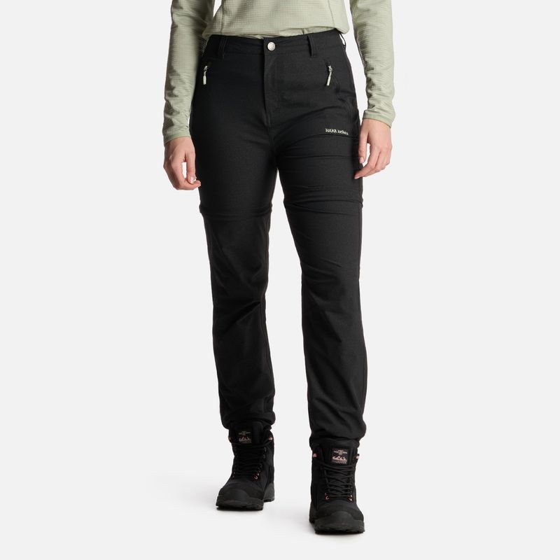 HAKA HONU - Pantalón Mujer Desmontalo Negro Haka Honu