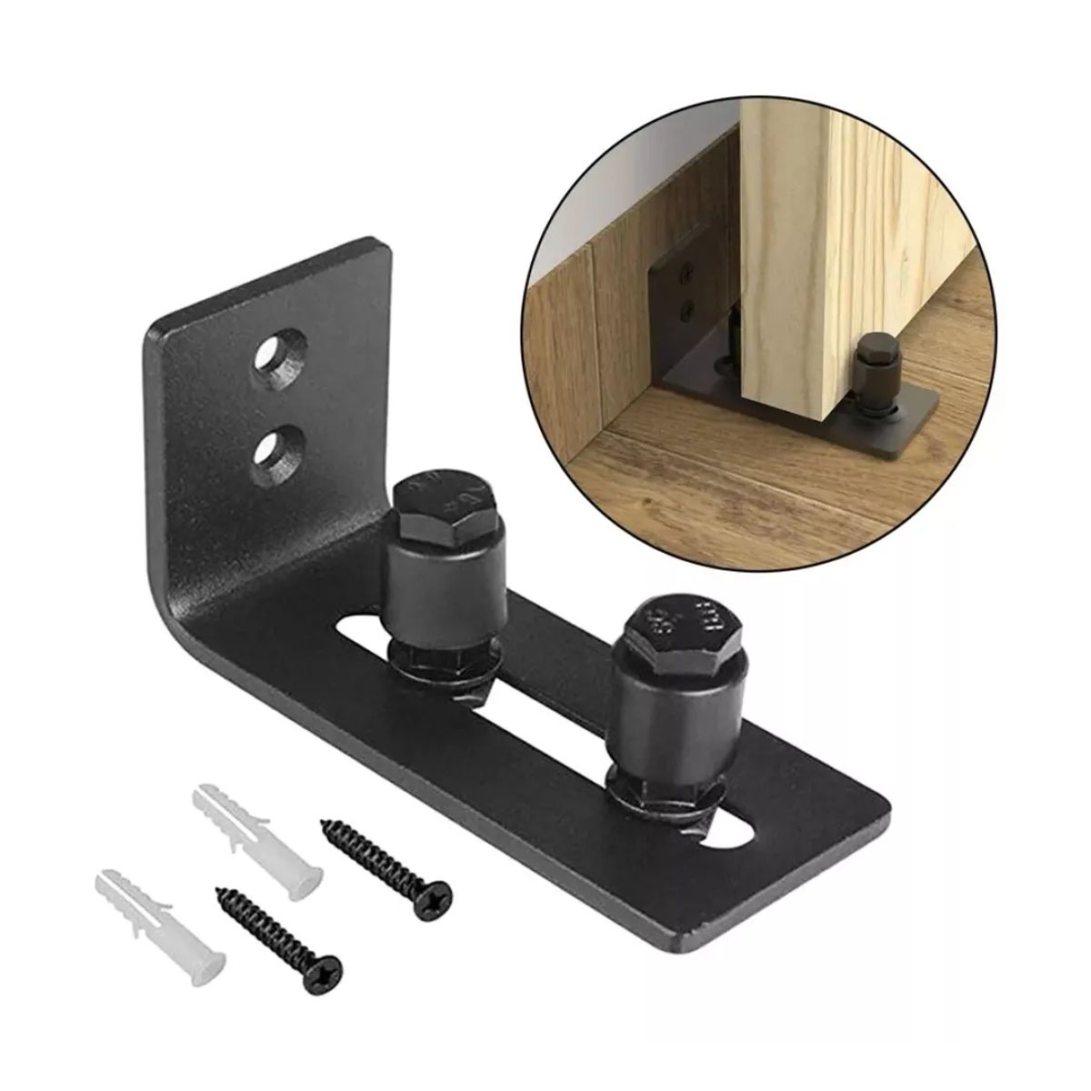 ATURE - Guia De Piso Roller Para Puerta Estilo Granero Tope Acero