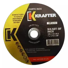 KRAFTER - Set 5 Discos De Corte Inox 7 Fino 1.6mm