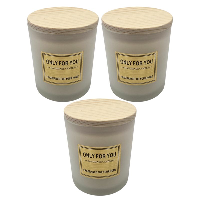GENERICO - Set 3 Vela Aromatica Elegante Fragancia Duradera Vaso Blanco