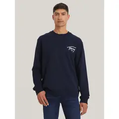 TOMMY HILFIGER - Polerón Con Logo Signature Azul Tommy Jeans