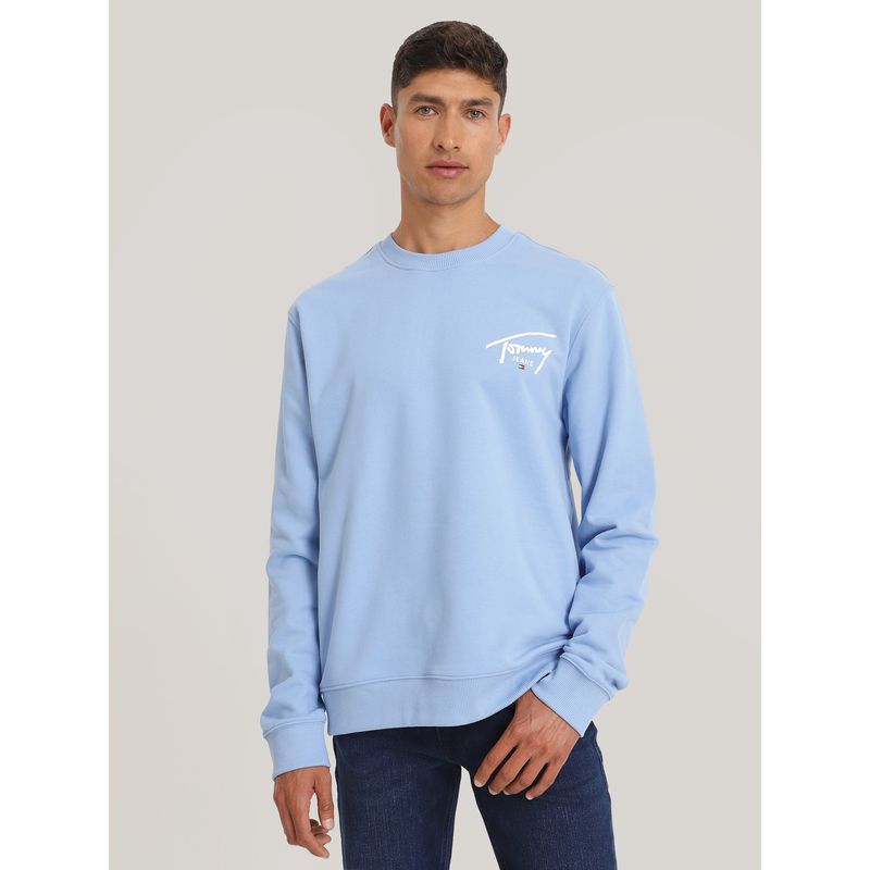 TOMMY HILFIGER - Polerón Con Logo Signature Azul Tommy Jeans