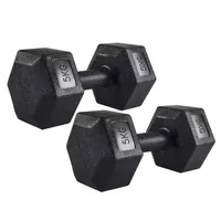 Mancuerna Hexagonal 5KG Par Set X2 Pesas PVC 10KG