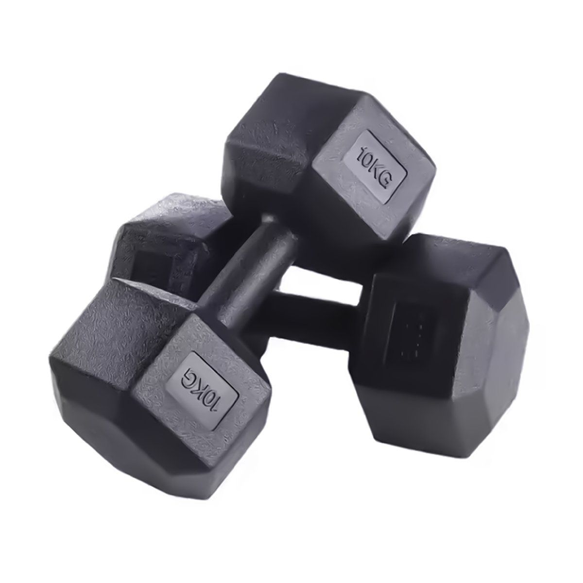 OVERFIT - Mancuerna Hexagonal 10KG Par Set X2 Pesas PVC 20KG Overfit