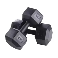 OVERFIT - Mancuerna Hexagonal 10KG Par Set X2 Pesas PVC 20KG