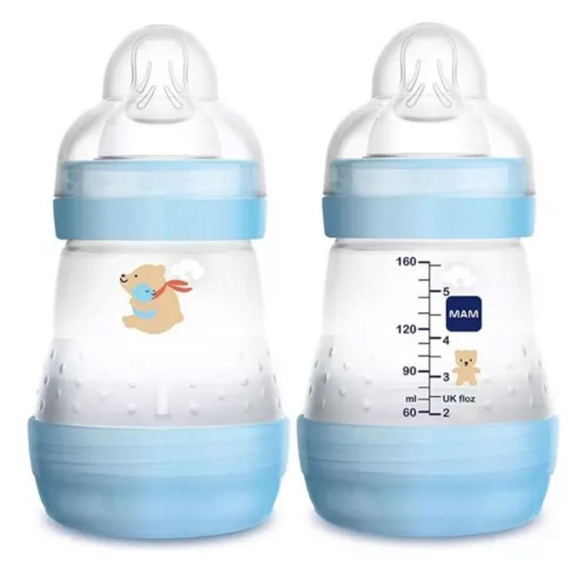 MAM - Mamadera MAM celeste 0 meses 160ml anti colicos