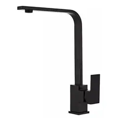 GENERICO - Llave Monomando Lavaplatos Cuadrada Negra Ferretools