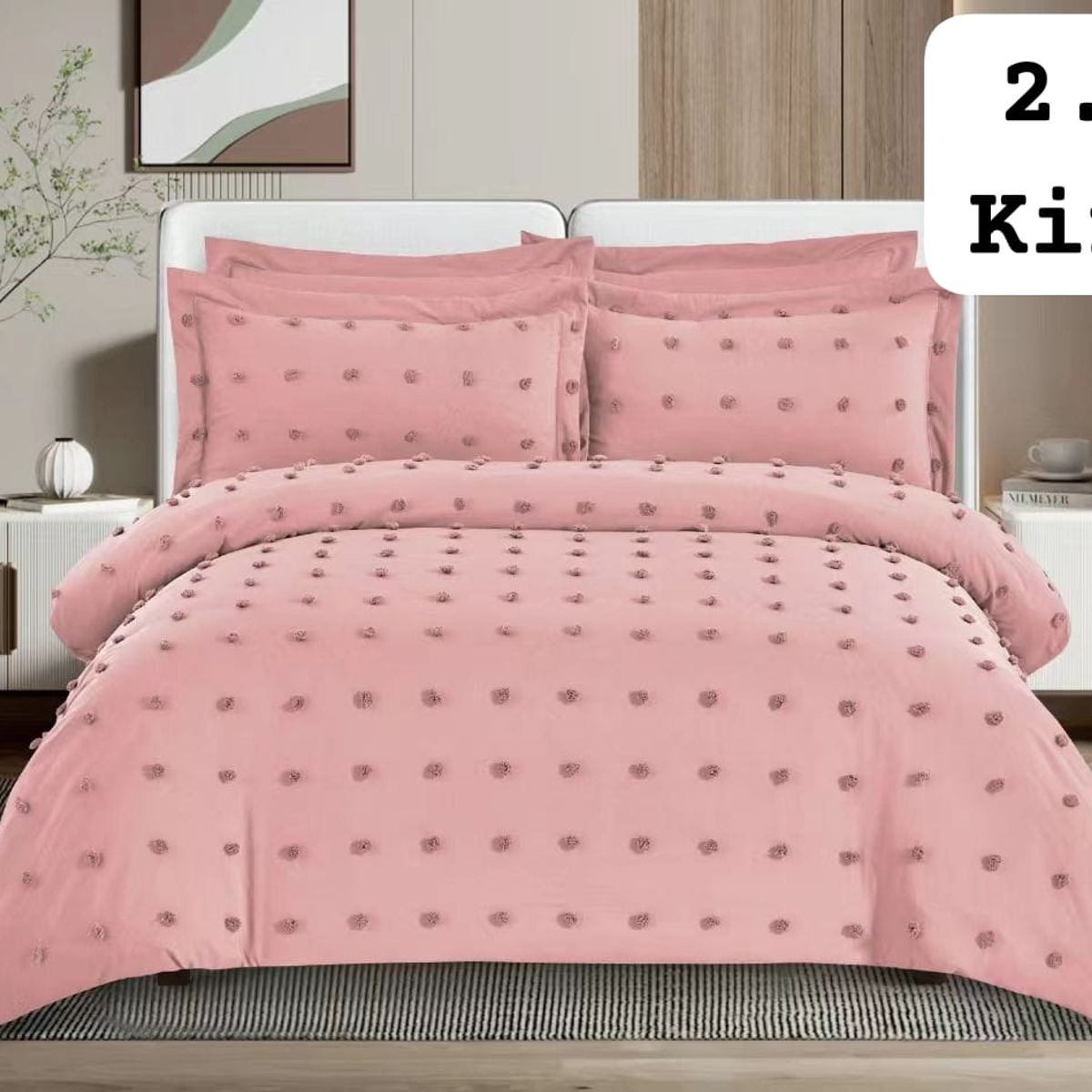 GENERICO - Cobertor de Verano KING Plumon Ligero de Algodón Rosa