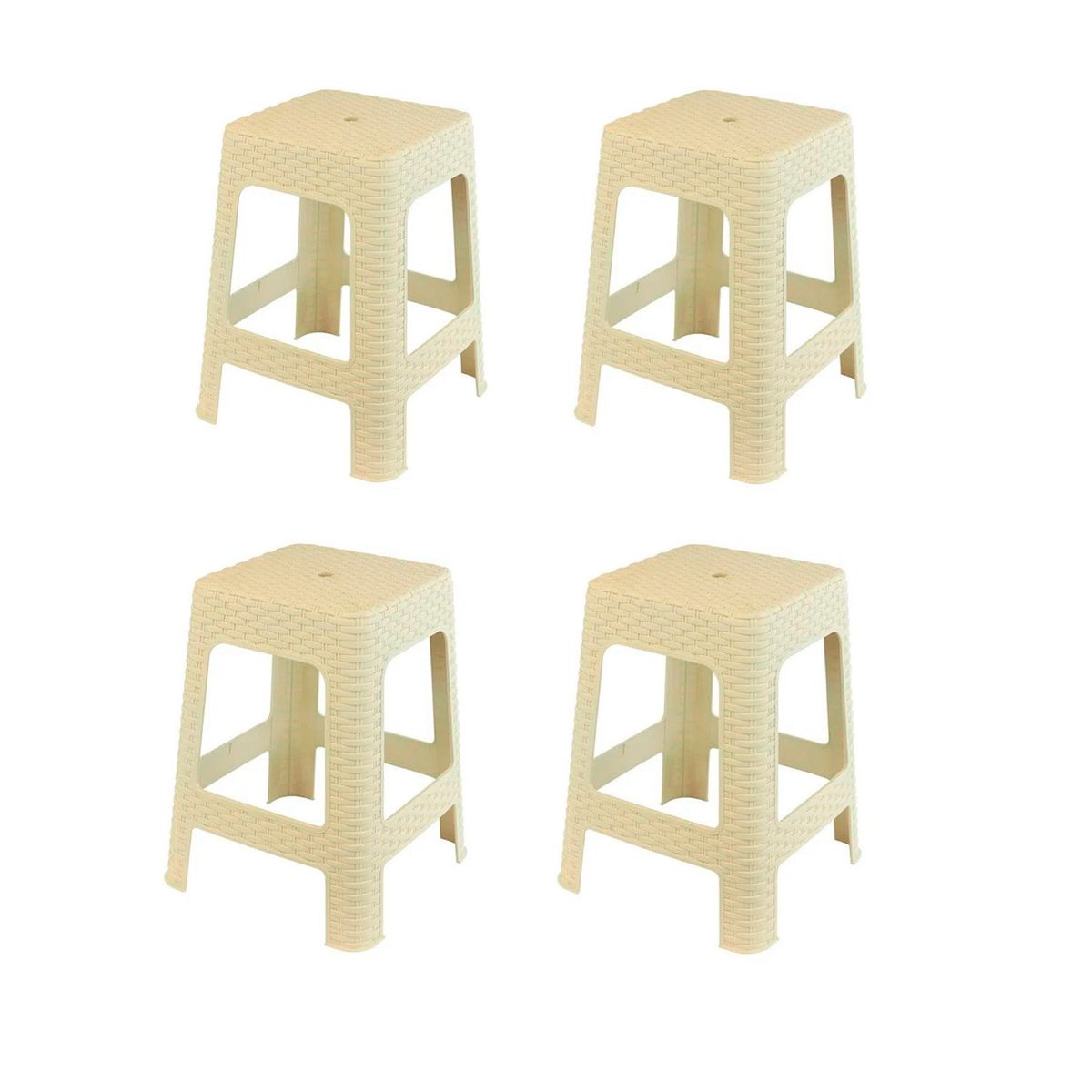 GENERICO - Pack 4 Pisos Banco Ratan 47cm Beige
