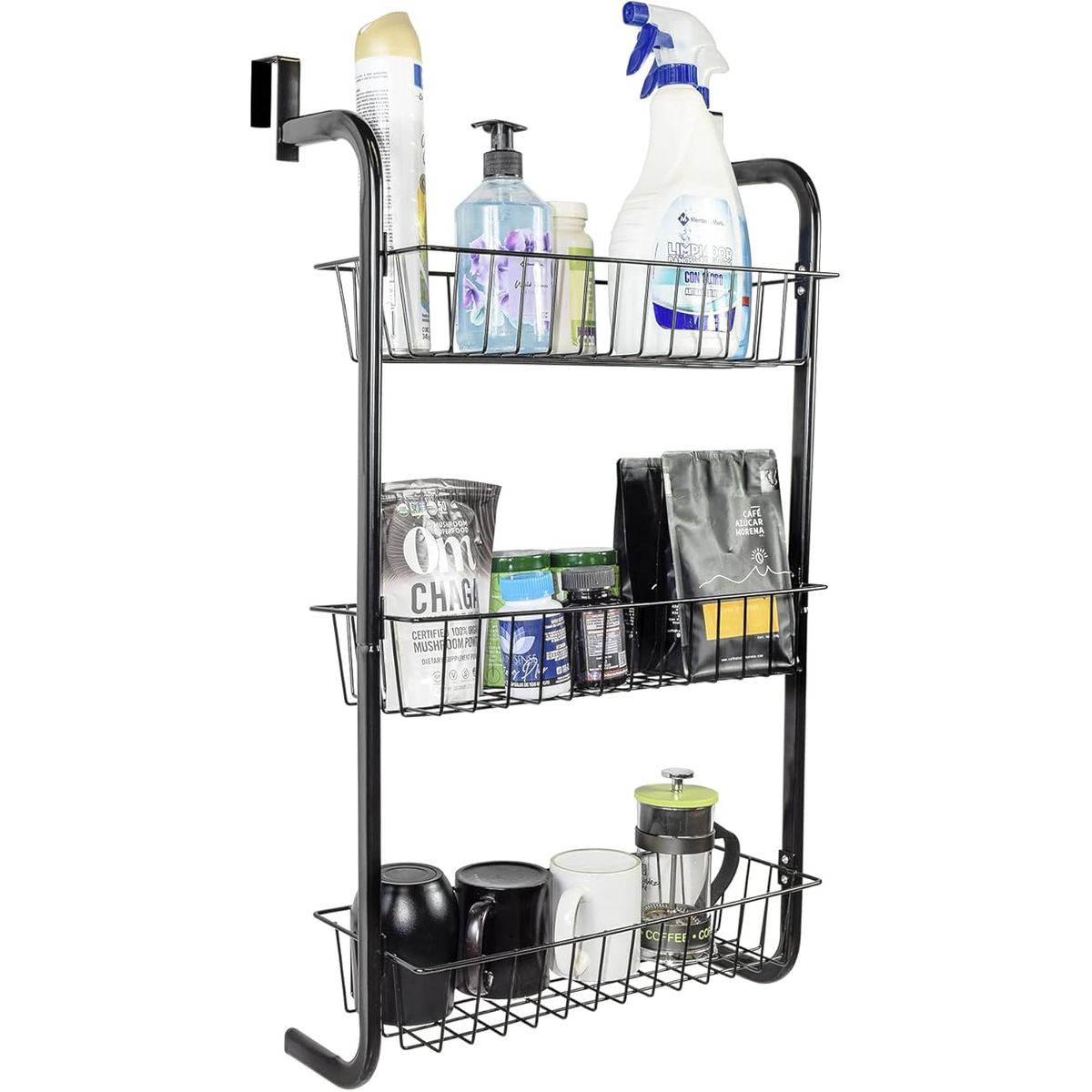 GENERICO - Repisa Colgante Áncora Organizador 3 Estantes Negro