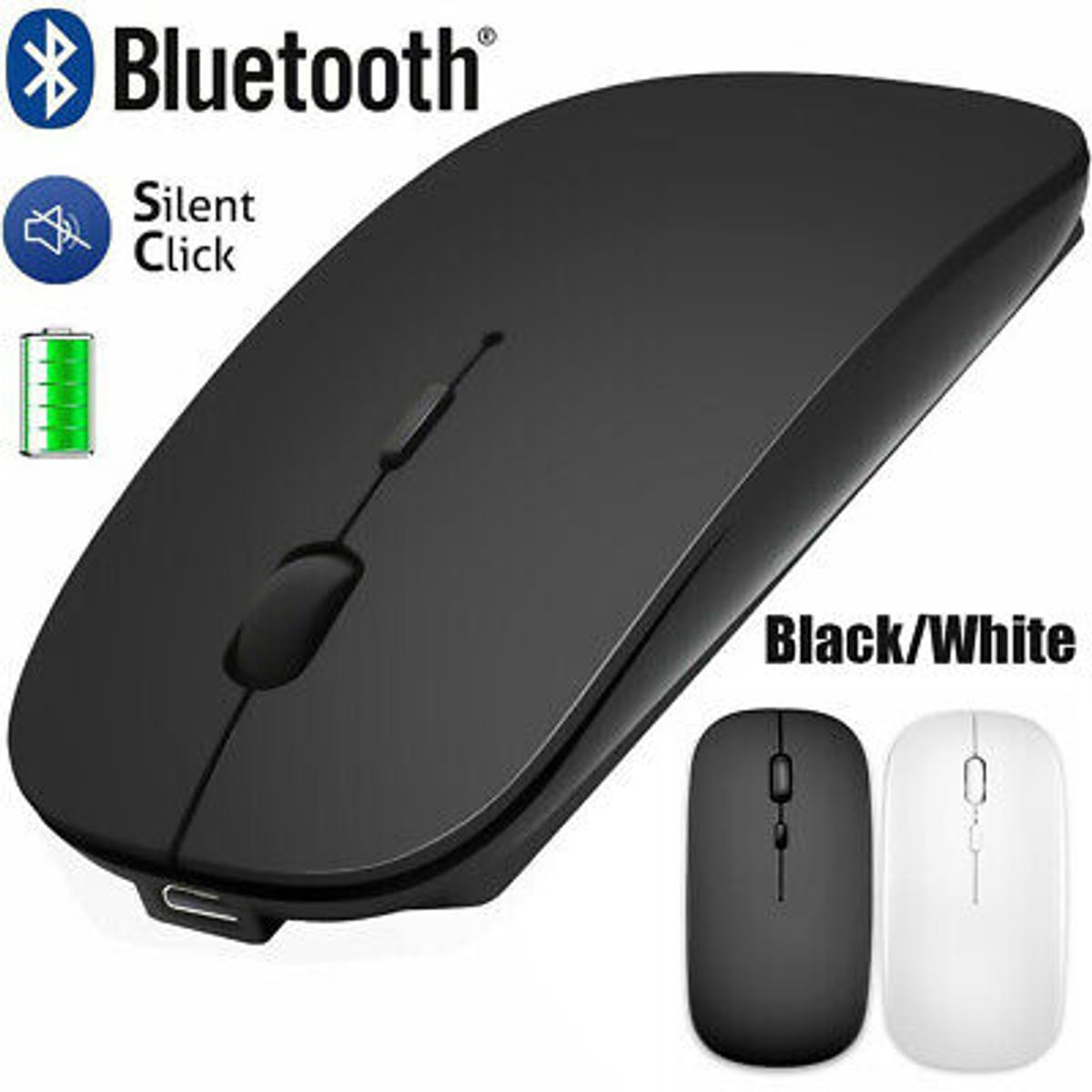 GENERICO - Mouse Inalambrico Negro Dual Mode Bt 5.0