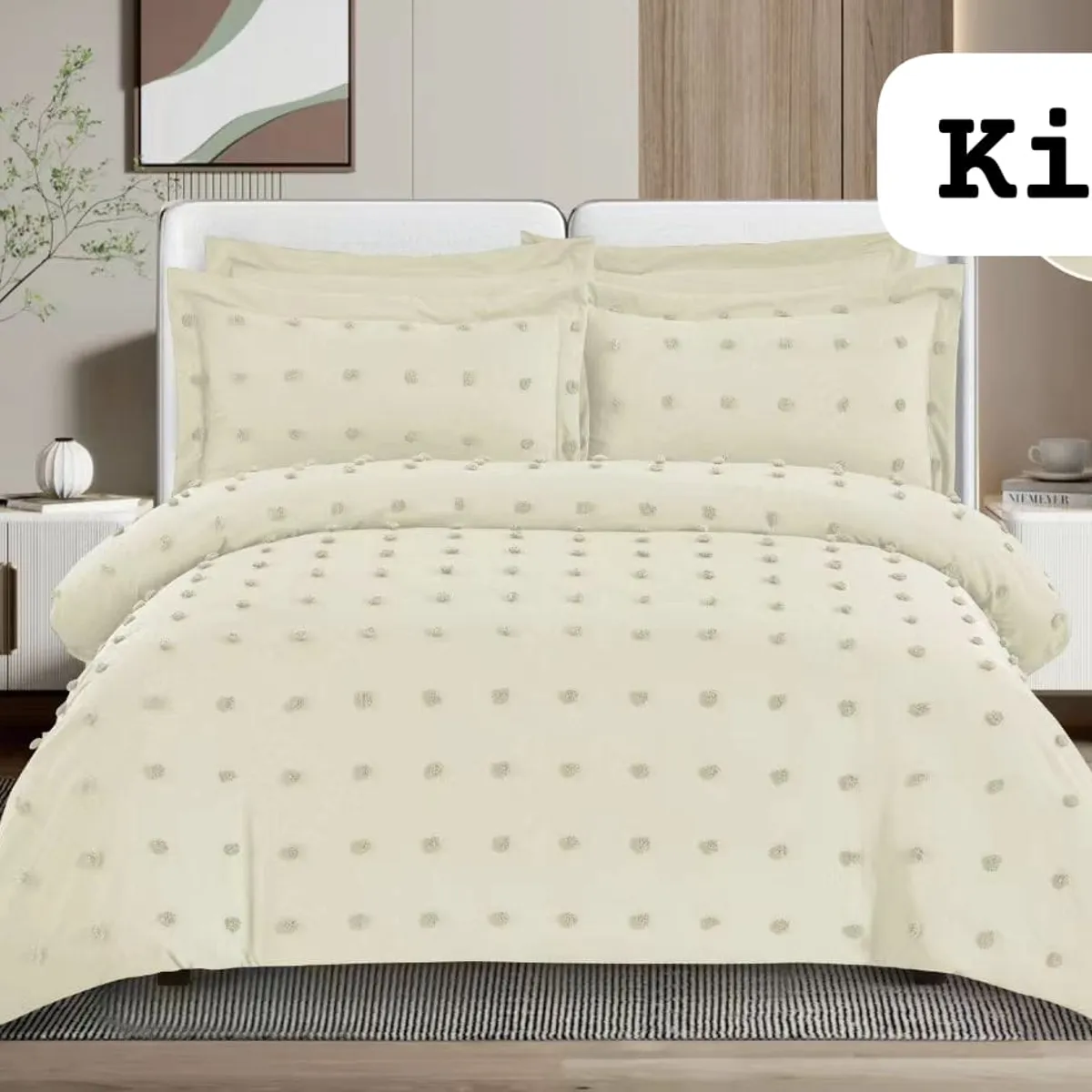 GENERICO - Edredon Ligero Microfibra - Plumon de Verano KING Crema
