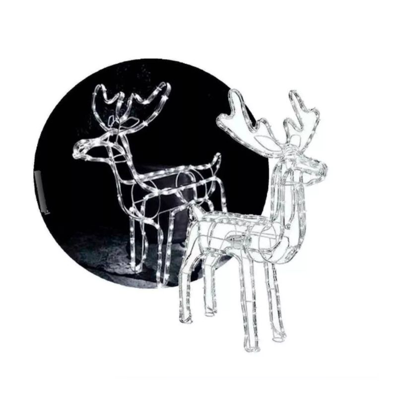 GENERICO - Reno Navideño Con Movimiento Y Luz Led 120cm Blanco
