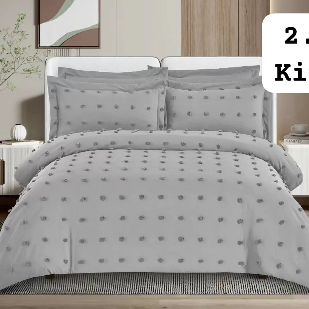 GENERICO - Edredon Ligero Microfibra - Plumon de Verano 2 Plazas Gris