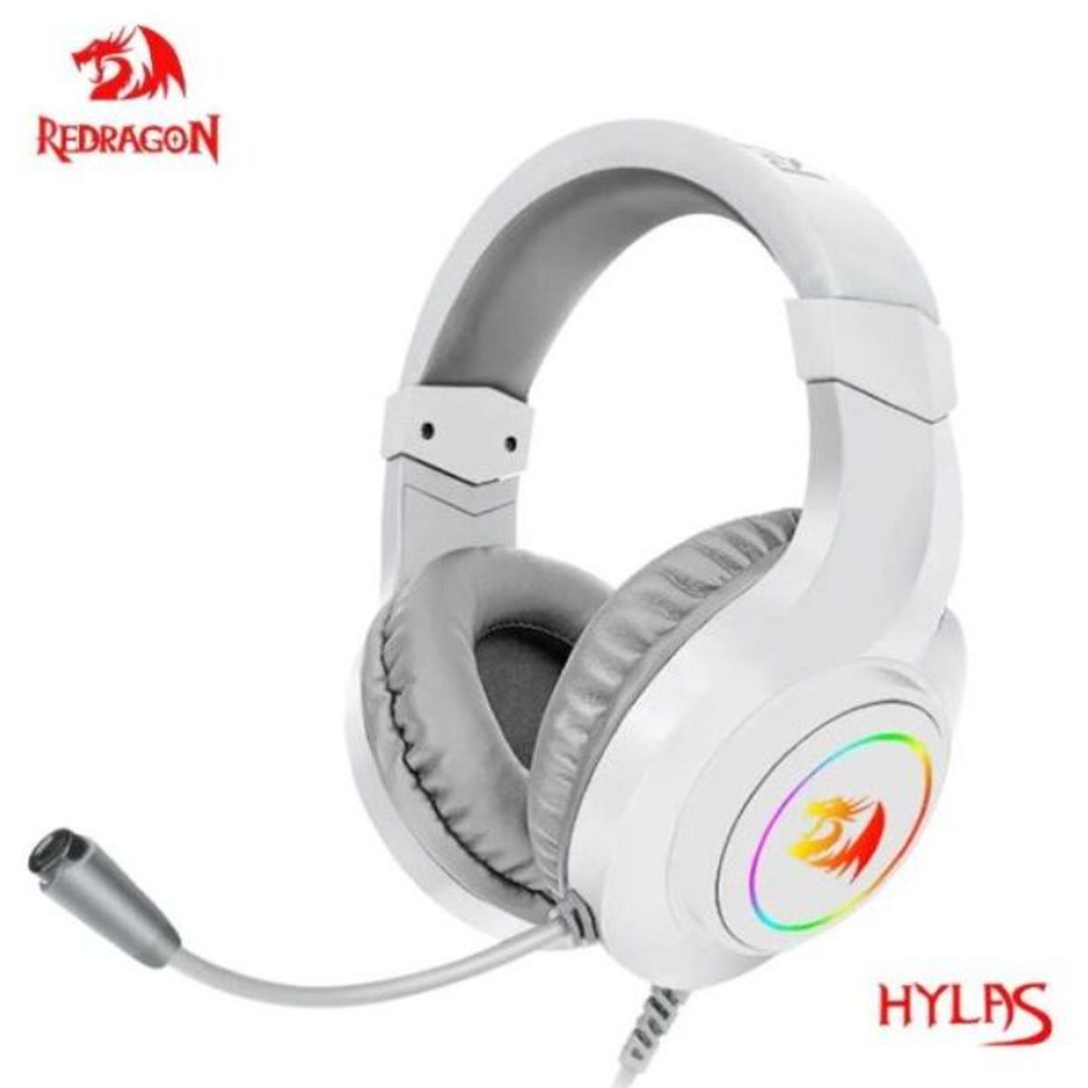 REDRAGON - Audífonos Gamer - Redragon Hylas H260 - RGB - 3.5 mm/USB 2.0 - White