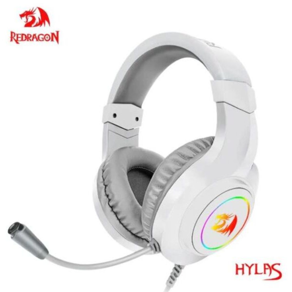 REDRAGON - Audífonos Gamer - Redragon Hylas H260 - RGB - 3.5 mm/USB 2.0 - White